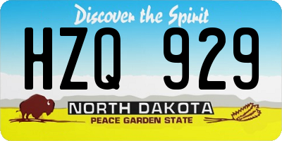 ND license plate HZQ929