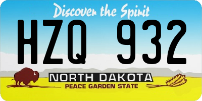 ND license plate HZQ932