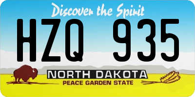 ND license plate HZQ935