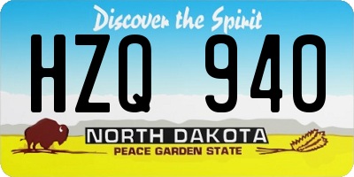ND license plate HZQ940