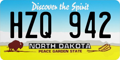 ND license plate HZQ942