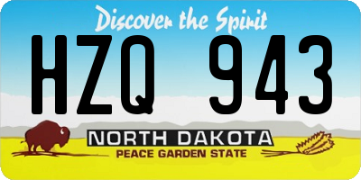 ND license plate HZQ943