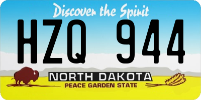 ND license plate HZQ944