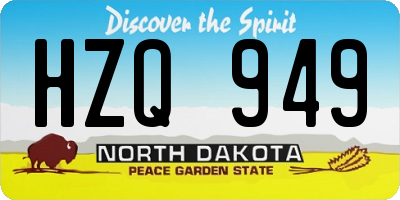 ND license plate HZQ949
