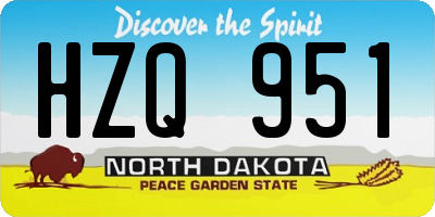 ND license plate HZQ951