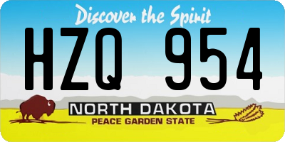 ND license plate HZQ954