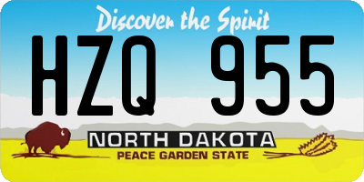 ND license plate HZQ955