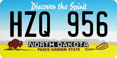 ND license plate HZQ956