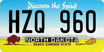ND license plate HZQ960