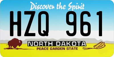 ND license plate HZQ961