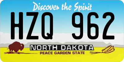 ND license plate HZQ962