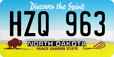 ND license plate HZQ963