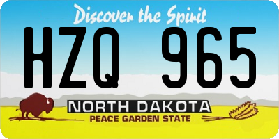 ND license plate HZQ965