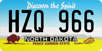 ND license plate HZQ966