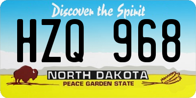 ND license plate HZQ968