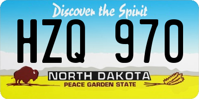 ND license plate HZQ970