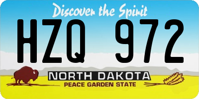 ND license plate HZQ972