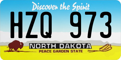 ND license plate HZQ973