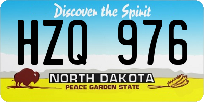 ND license plate HZQ976