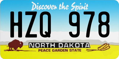 ND license plate HZQ978