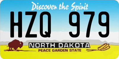 ND license plate HZQ979