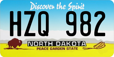 ND license plate HZQ982