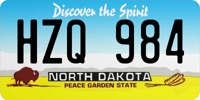 ND license plate HZQ984