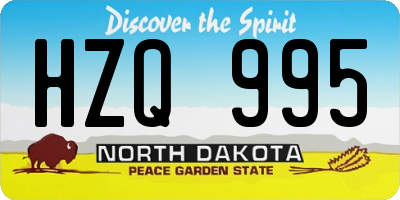 ND license plate HZQ995