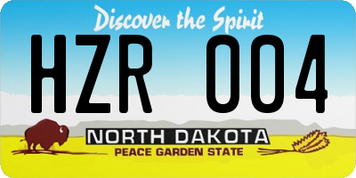 ND license plate HZR004