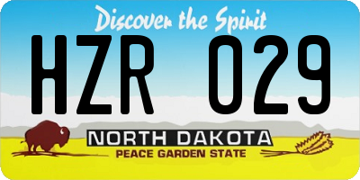 ND license plate HZR029