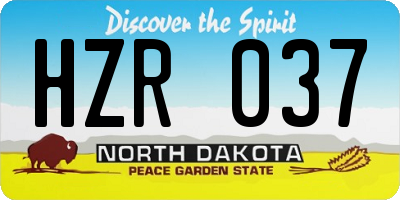 ND license plate HZR037