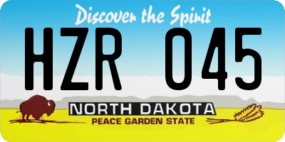 ND license plate HZR045