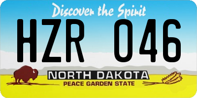 ND license plate HZR046