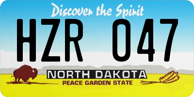 ND license plate HZR047