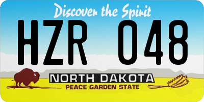 ND license plate HZR048