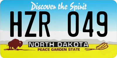 ND license plate HZR049