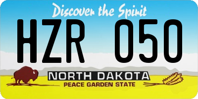 ND license plate HZR050