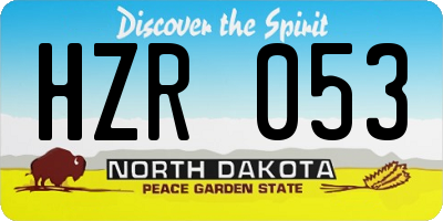 ND license plate HZR053