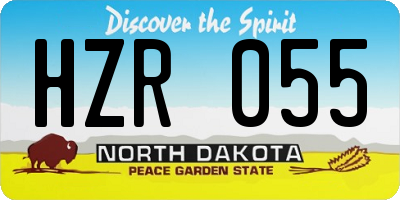 ND license plate HZR055