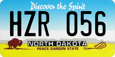 ND license plate HZR056