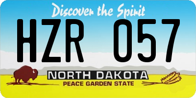 ND license plate HZR057