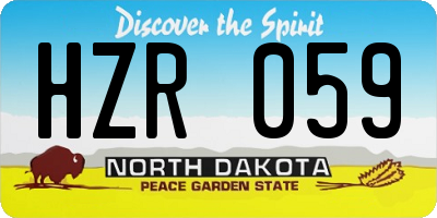 ND license plate HZR059