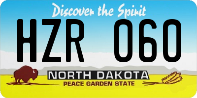 ND license plate HZR060