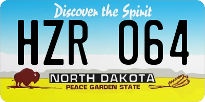 ND license plate HZR064