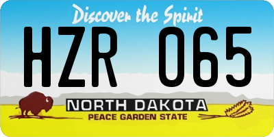 ND license plate HZR065