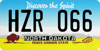 ND license plate HZR066