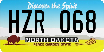 ND license plate HZR068