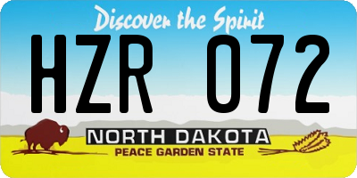 ND license plate HZR072