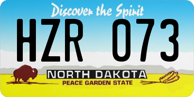 ND license plate HZR073
