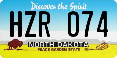 ND license plate HZR074